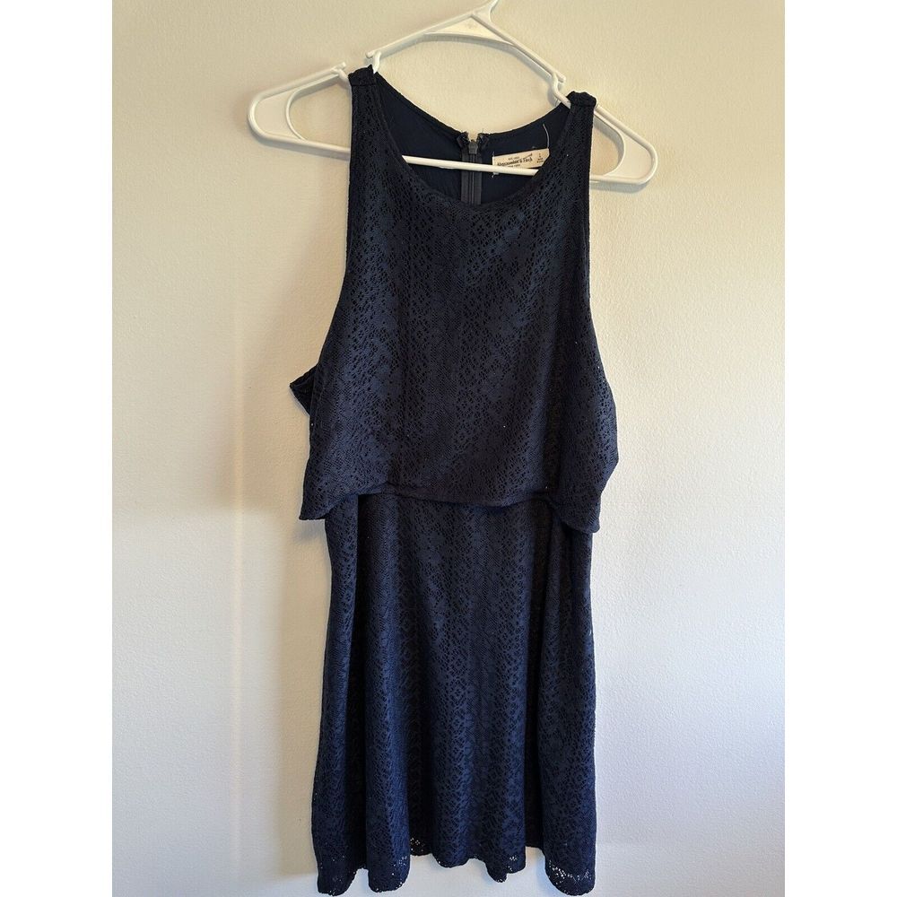 Abercrombie & Fitch Size L Blue Eyelet Dress Lace